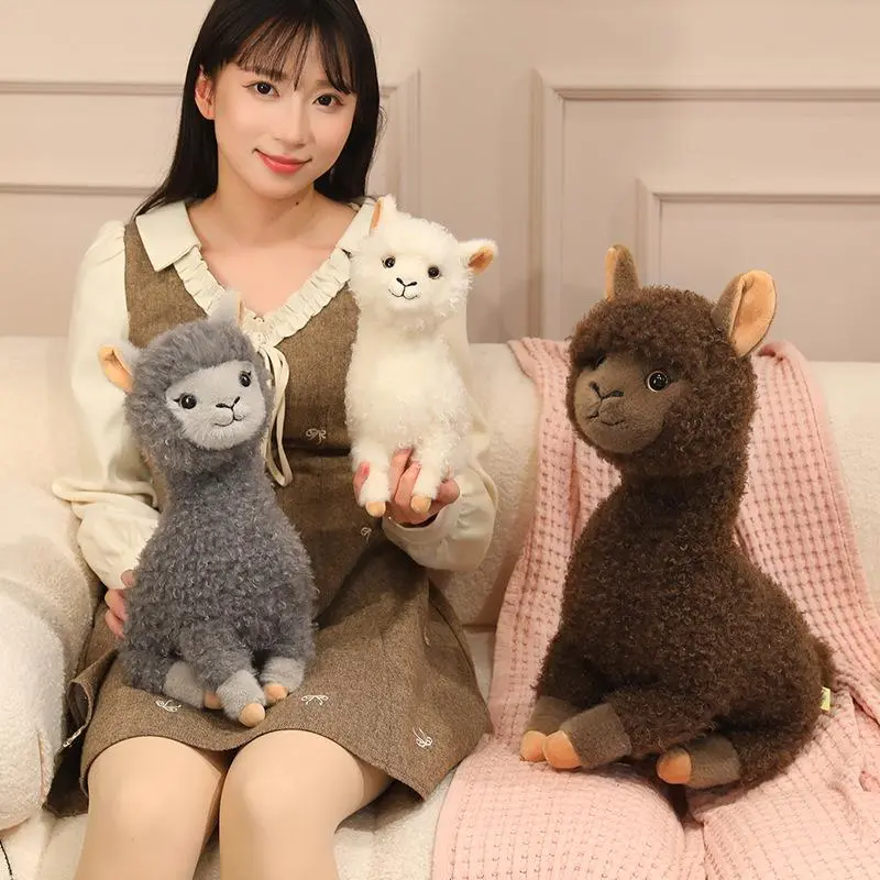 100% New High-Quality Unisex Alpaca Plush Toy - Cozy Fluffy Smiling Companion Doll, 30/40/55cm (55cm Option) for Children, Family Birthday Gift (Toys & Hobbies, DIY, Felt Crafts), 30/40/55 Cm