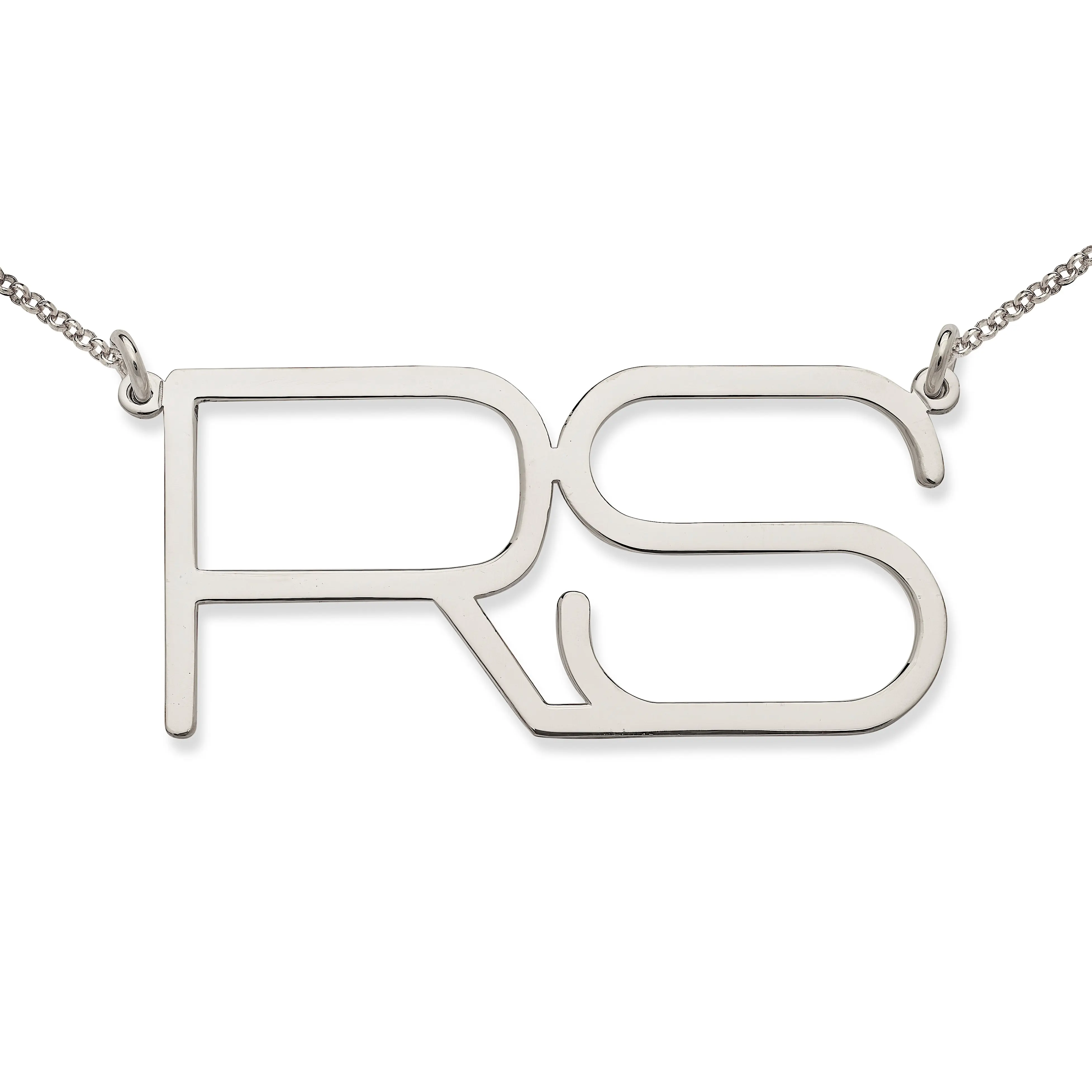 Modern Initials 925 Sterling Silver Necklace