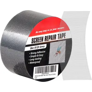 Window Screen Repair Tape, 2 in X 15 FT (180IN) Screen Repair Kit for Windows or Doors,  Adhesive Screen Patch Repair Kit Mesh Repair (Grey, 15 FT)