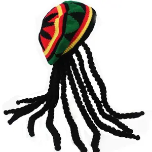 Party Fun Costume Accessory, Rasta Hat Wig with Braids, Unisex All Size Fit, Vintage Style, Easy Wear, Perfect for Daily Parties