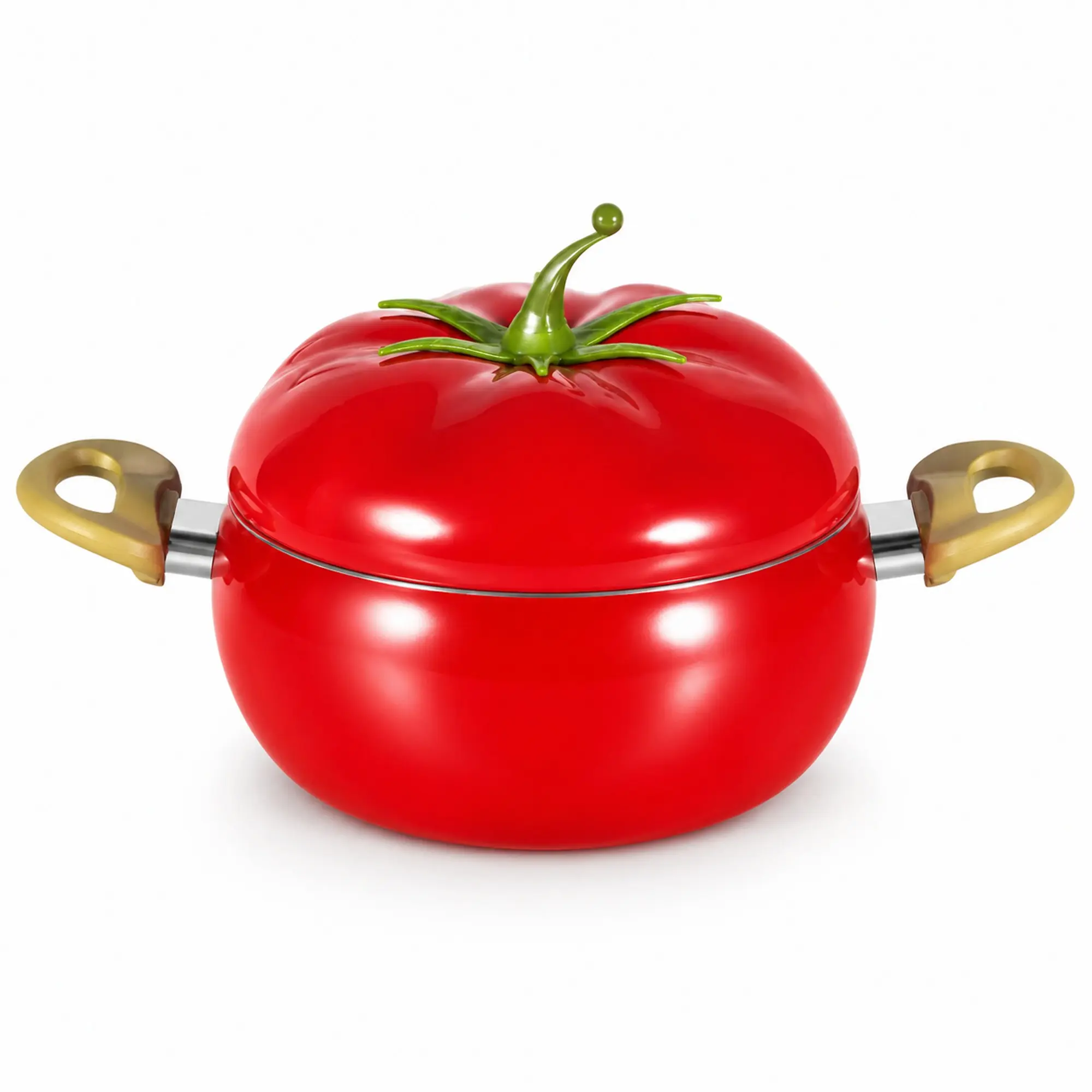 Tomato-Shaped Non-Stick Soup Pot 2.5L, Cute Kitchenware, Non Stick Pots, Aluminum Cooking Pot with Lid, Perfect Kitchen Gift, Fun and Functional Cookware, Saucepan with Lid