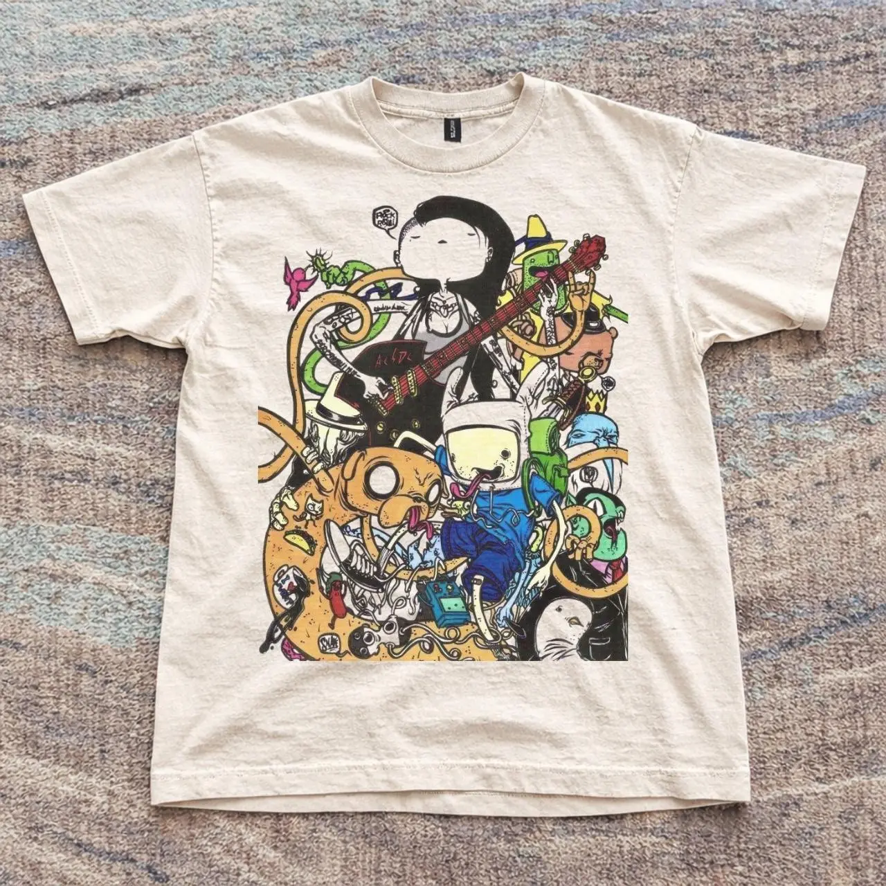 Adventure Marceline Finn And Jake Doodle Graphic T shirt and Baby Tee | Vintage 2000s Aesthetic Cartoon Streetwear | Graphic Tee