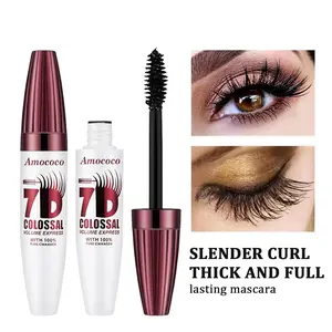 2 Packs 7D Waterproof Mascara, Long-Lasting & Buildable Volume, Natural Length, Exquisitely Full Lashes, Smudge-Proof, Thickening Eye Makeup for Defined Curl, 0.35 oz