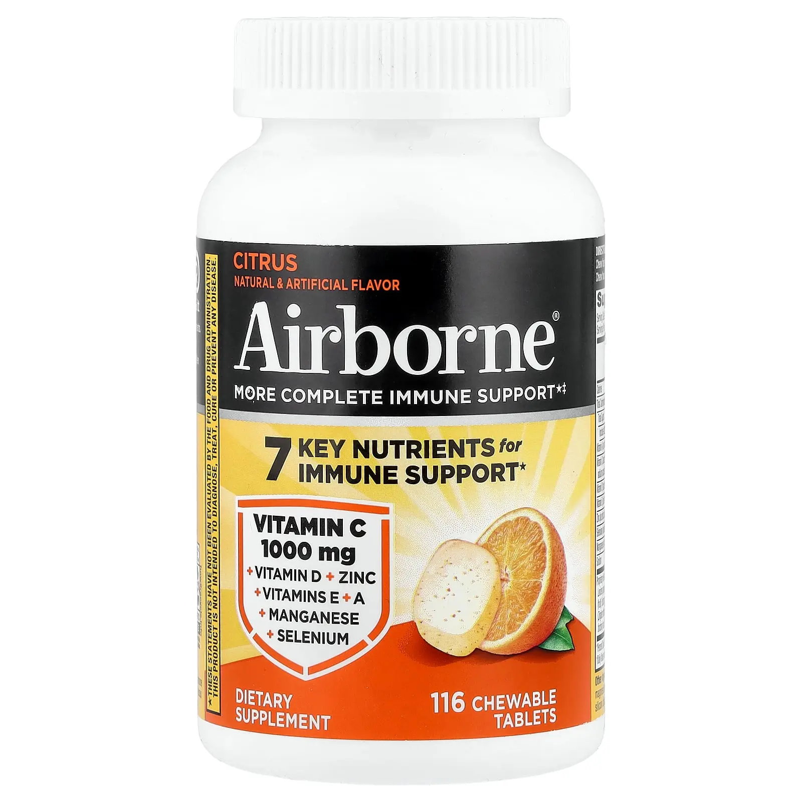 AirBorne More Complete Immune Support, Citrus, 116 Chewable Tablets
