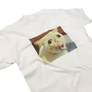 Cat Gagging Meme T-Shirt Funny Kitty Feline Top Iconic Meme X