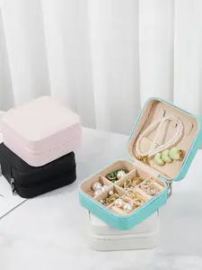 Portable Jewelry Box Organizer Jewelry Storage Unit for Earrings, Rings, Necklaces, and Bracelets, Mini Stylish Storage Case for Travel and Home Use