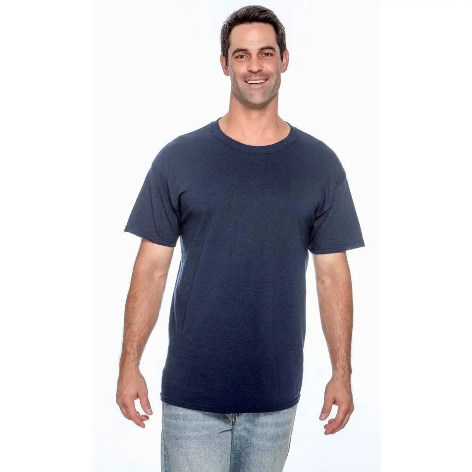 Men's Classic Round Neck Short-Sleeve Heavy Cotton™ 5.3 oz. Top, Gildan Adult Unisex Navy Blue Seamless T-Shirt, Available in XXL