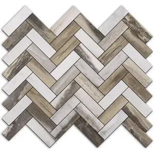 Herringbone Peel and Stick Backsplash, 10 Sheets PVC Kitchen Backsplash, Faux  Stick  Tiles for Kitchen
