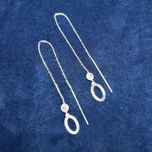 Aretes colgantes con CZ 925