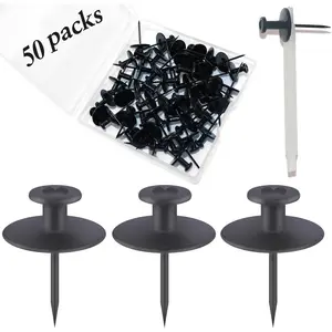 50PCS Black Double Headed Push Pins Thumb Tacks Wall Hooks Picture Hangers, Renter Friendly Small Frame Hangers for Drywall Cork Board Home Office Wall Photo Decorations