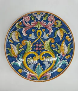 Serving Plate Diameter 37cm Food Use Ceramic Caltagirone - Flowers
