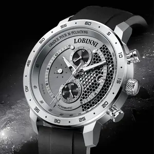 LOBINNl Men's Mechanical Watch Waterproof Fully Automatic Multifunctional Business Wrist Watch for Professionals