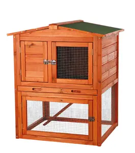 TRIXIE Pet Products Peaked Roof Rabbit Hutch, pet cage, bunny pen, guinea pig cage, small animal hutch, bunny enclosure, bunny habitat, wooden hutch, trixie rabbit hutch