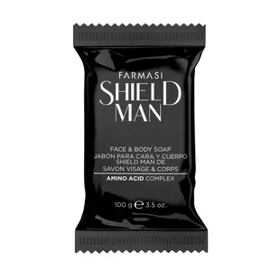 FARMASI SHIELD Man Face & Body Cleanser Soap with Amino Acid Complex, Body Care, Foaming, Moisturizing - 100gr (3.5oz) Genuine