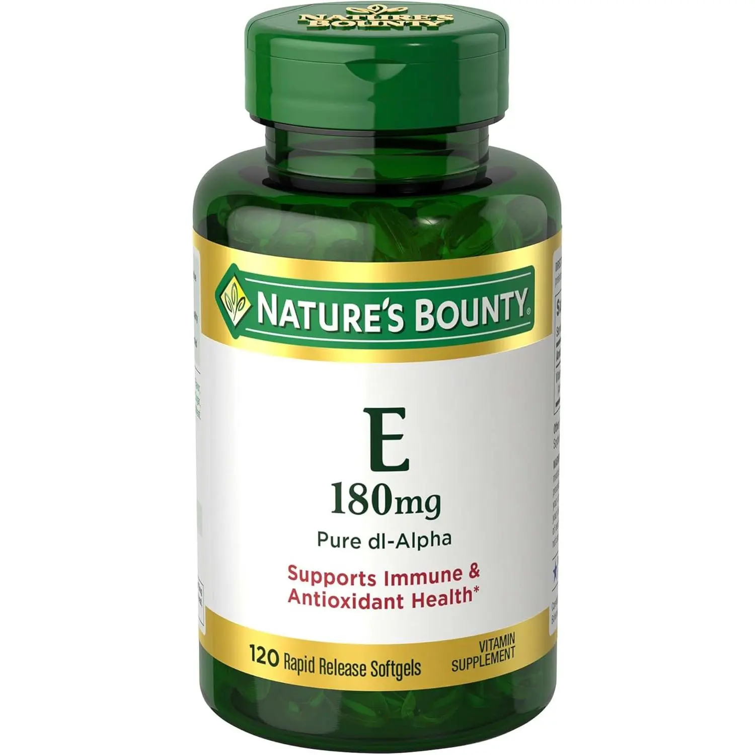Nature's Bounty Vitamin E Pills and Supplement Softgels, Supports Antioxidant Health, 400iu, 120 Count
