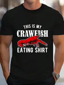 100% Cotton I Love Crawfish Season Clothing This Is My Crawfish Eating T-Shirt Women's Men's Graphic Tee Crew Neck summer vacation Tops