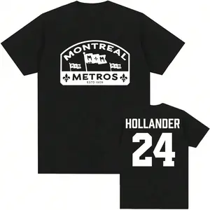 Shane Hollander 24 Montreal Metros Tee Heated Rivalry Graphic Print T-Shirt Loose Cotton Unisex Streetwear Merch Men Women Shirt