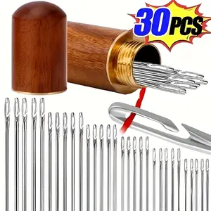 30-Piece Self-Thread Sewing Needles Set, Home Use Elderly Clothing Pins, Blind Sewing Needles, Hand Sewing Accessories, Quilt and Garment Repair Tools