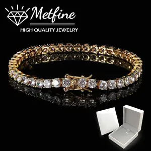 Tennis Bracelet for Women Men D Color VVS Round Cut 4mm Bracelets with Giftbox High Quality Jewelry