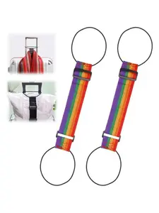 2-Piece Multifunctional Adjustable Luggage Strap, Rainbow Travel Tie-Down Belt, Travel Accessories, Secure Storage Anti-Theft Fastening