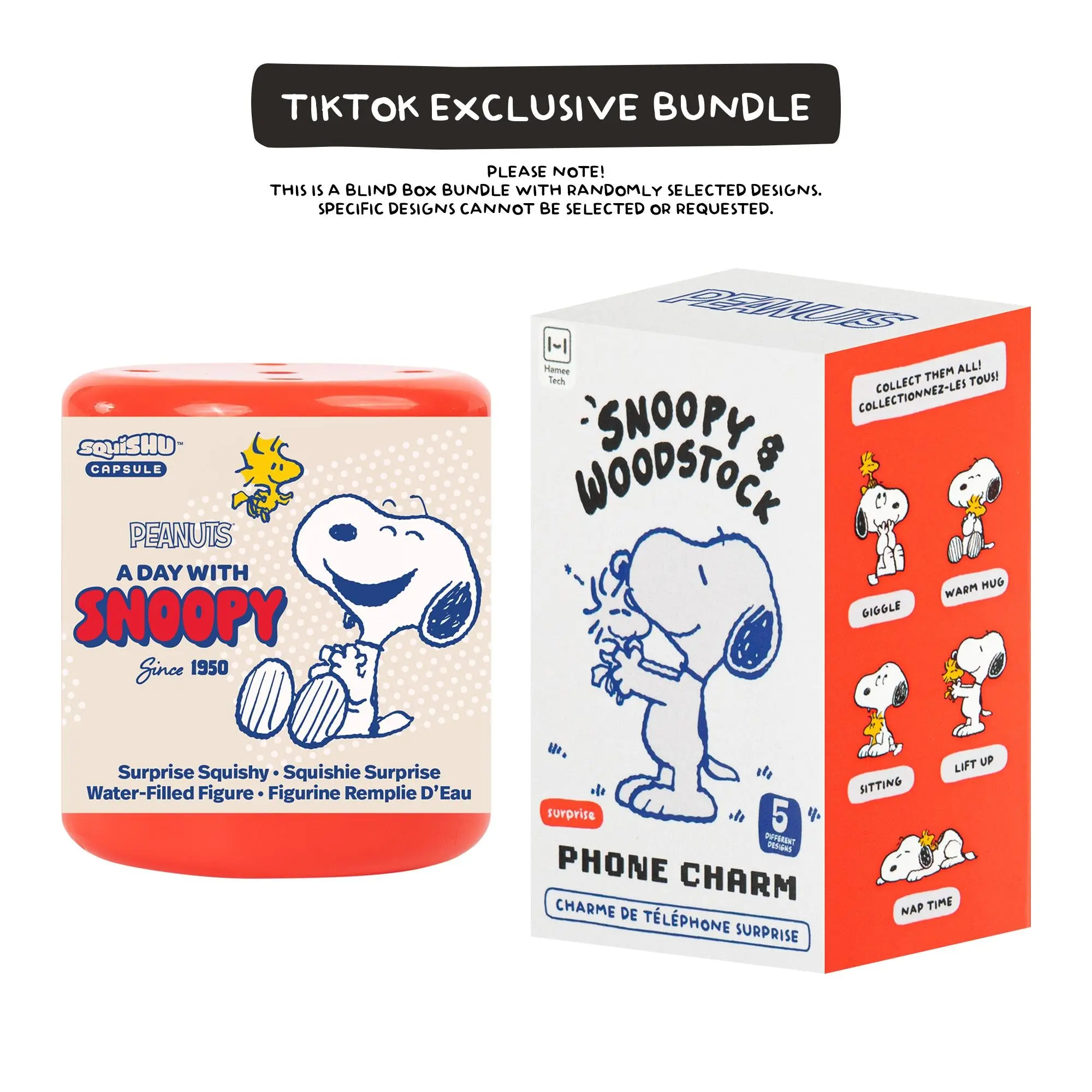 Peanuts Bundle Set - SquiSHU Squishy Capsule x Enamel Phone Charms