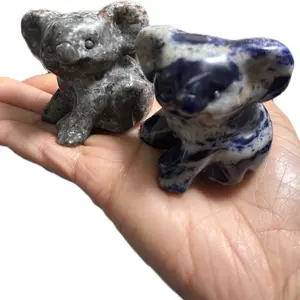 energy Shadow + Truth Guardian Koala Pair  Sodalite + Indigo Gabbro (Merlinite) 0.44 LB Each • Balance • Calm • Inner Growth Handcrafted Stone Sculptures - Two Unique Koala Figures in Natural Stone Finish for Decorative Display crystal style home healing