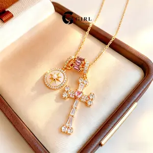 GGIRL  Dopamine Cross And Star Pendant Necklace: A Vibrant, Eye-Catching Necklace That’S Adjustable And Perfect For Layering—Ideal For Summer And Bright-Colored Outfits