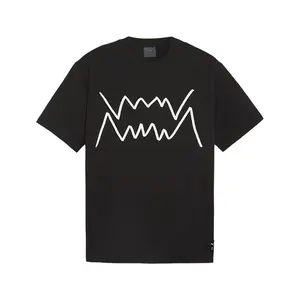 PUMA Mens Jaws Core Crew Neck Short Sleeve Casual Tops Casual - Black