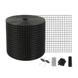 VEVOR 8 inchx 100ft Solar Panel Bird Guard, Critter Guard Roll Kit with Rust - proof PVC Coating, Solar Panel Guard with 50pcs Tire Wires, 1/2 inch Wire Roll Mesh