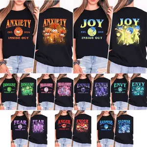 Anger Inside Out 2 Character Shirt, Inside Out Double Side Full Character Shirt, Inside Out Emotion Family Halloween Party Gift