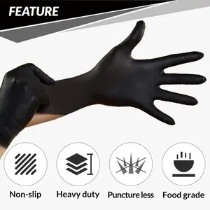 Vinyl Black Disposable Gloves Powder-Free Latex-Free Clean and Waterproof Wear Resistant Cleaning Box Hand Nitrile Material superior grip Cool Gray Nitrile Disposable Gloves reusable pet hair remover
