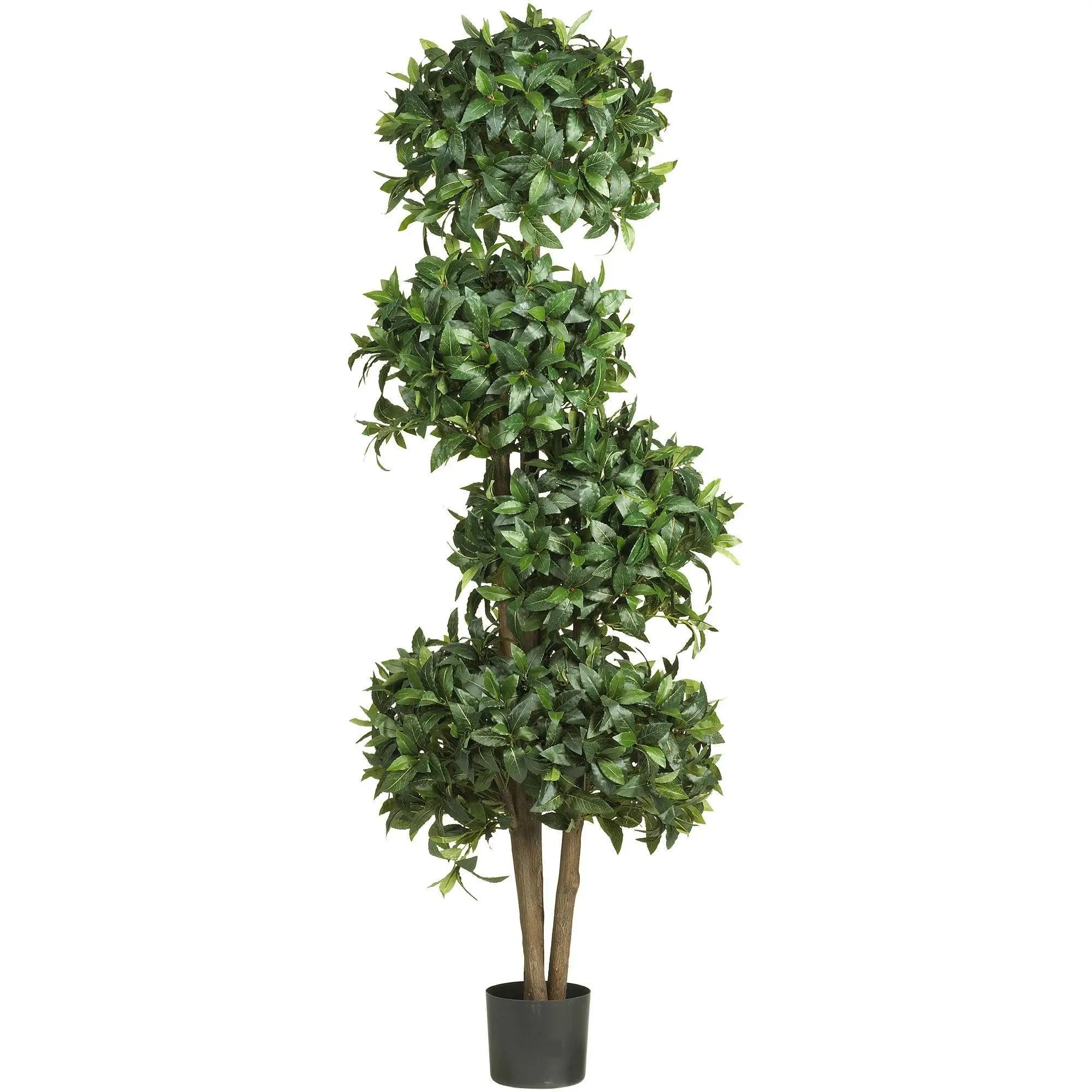 69" Artificial Sweet Bay Topiary Tree with 4 Balls, Silk Decorative Plants, Mediterranean Creation Artificial Shrubbery for Home Room Decoration, Ideal Gift