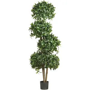 69" Sweet Bay Topiary w/4 Balls Silk Tree" 69" Sweet Bay Topiary w/4 Balls Silk Tree"