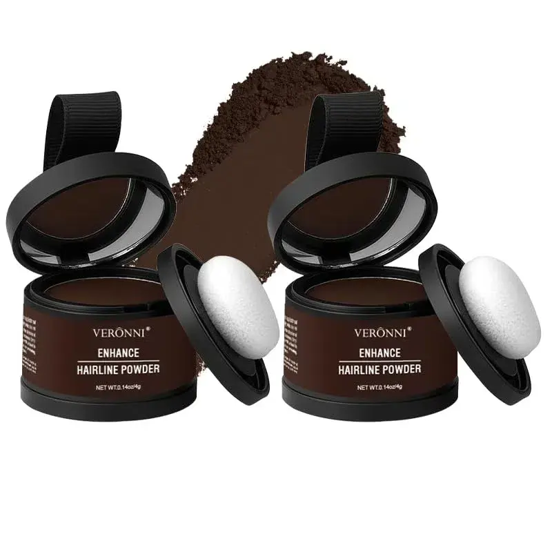 VERONNI Buy 1 Get 1 Free Hairline Powder - Balding Root Touch Up for Gray Coverage - Bald Spot Concealer for Women & Men - 48-Hour Stain-Proof - TikTok-Trending Haircare Product, Alternative Hair Dye Root Touch Up, Temporary Hair Color, Squalane