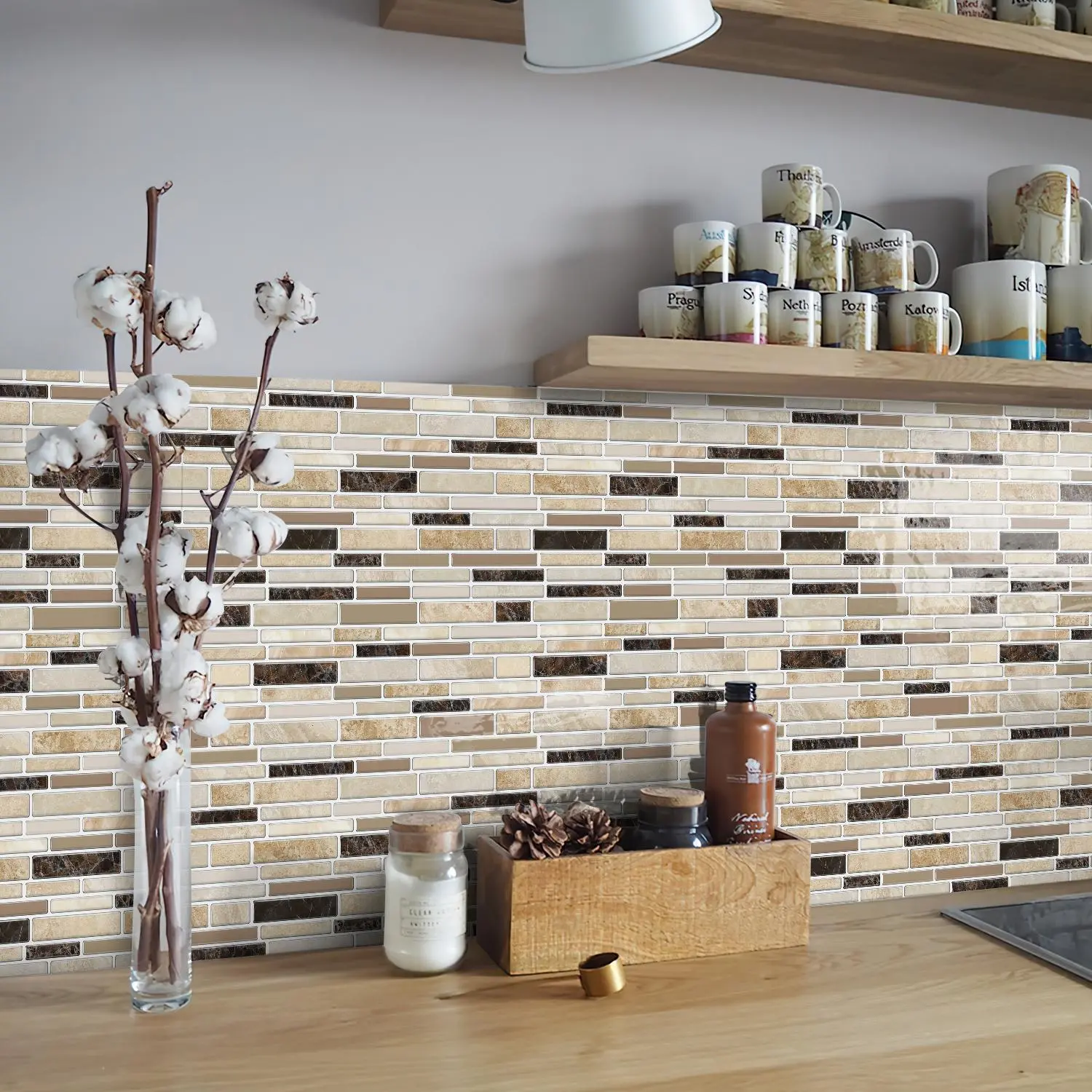 Marble Pattern Wall Sticker, Marble Wallpaper Peel And Stick, 12pcs/set Self-adhesive Vinyl Wallpaper, Marble Backsplash Wallpaper, Suitable for Interior Walls, Kitchen and Bathroom Waterproofing and Oil Resistance