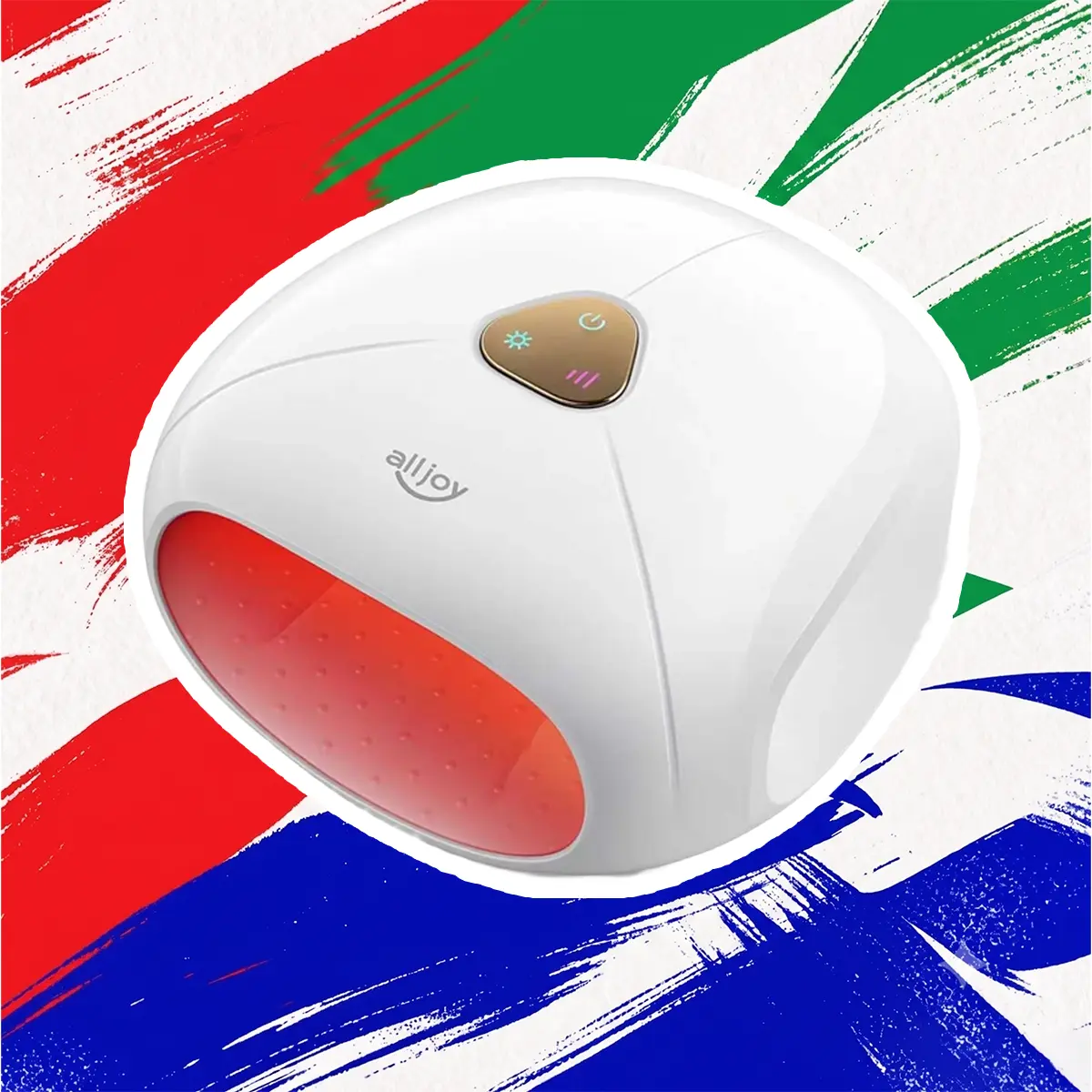 Alljoy Adjustable Heated Hand Massager, 2 Massage Modes, 3 Heat & Intensity Levels, Cordless Hand Therapy Massager for Hand Pain, Sore Fingers and Carpal Tunnel Relief for Men & Women Gift