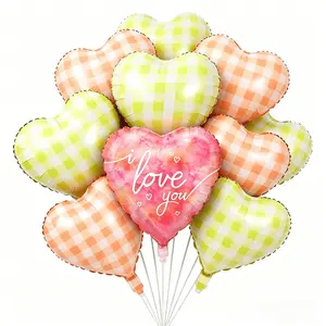10pcs Light Plaid Foil Balloons, Reusable Party Decor for Birthday Wedding, Thickened Self-Sealing Eco-Friendly Balloons
