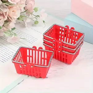 2pcs Mini shopping cart with double handles for display and storage 2pcs Mini shopping cart with double handles for display and storage