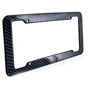 NEW Universal License Plate Frame Carbon pattern Plastic License Plate Frame Bracket with Standard Screw Kits
