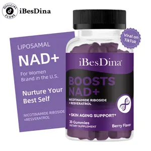 iBesDina NAD Gummies,  USA Made Patented Crystalline Tech NAD+ Supplement with Resveratrol, Support Cellular Health, Stamina & Healthy Aging - Ultra Strength Gummies