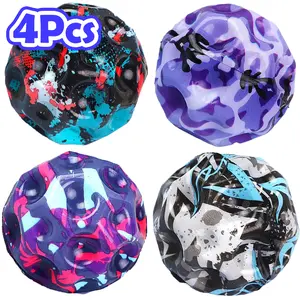 4PCS 2.75 Inches Space Ball Moon Ball, Extreme High Bouncing Ball Moon Shape, Children's Sensory Ball, Improve Hand-Eye Coordination, Easy To Grip And Catch By Athletes As A Sport Training Balls Easy to Grip and Catch by Athletes as a Sport Training Balls