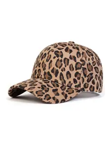 Leopard Print Fashion Baseball Cap Unisex, Lightweight Polyester Fiber Material, Hand Wash or Professional Dry Clean Available, Baseball Cap With Leopard Print