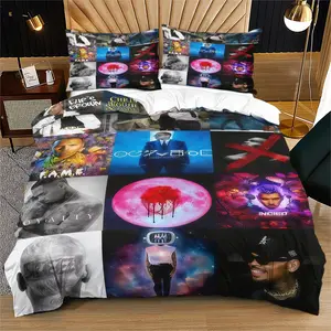 Chris Brown Themed Duvet Cover (Including 1 Duvet Cover And 1-2 Pillowcases), Album Cover Bedding Set, Suitable For Bedroom Decoration For Teenagers And Fans
