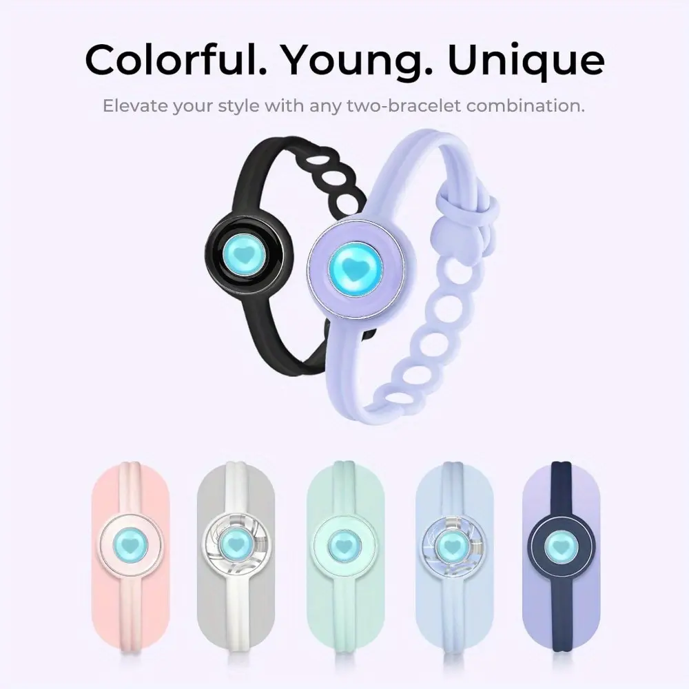 TOTWOO Vibrating Love Couple Bracelets - 2pcs Long Distance Touch Jewelry with Colorful LED Lights, Vibration Alerts, and Adjustable Bands - Perfect Gift for Girlfriend, Boyfriend, or Couples in Long Distance Relationships