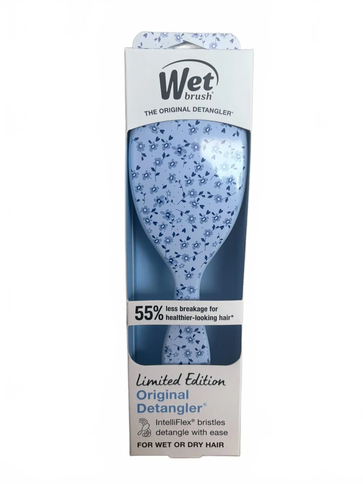 Wet Brush Original Detangler Limited Edition Blue Floral Hair Brush New