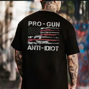 Pro-Gun Anti-Idiot USA Flag T-shirt, Sweatshirt, Hoodie, 2A Gun Rights Graphic Pullover
