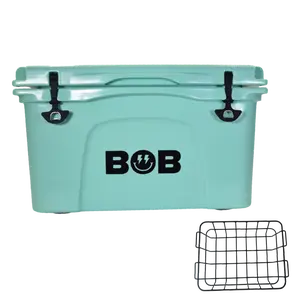 BOB THE COOLER CO 50QT "The El Amigo" Leak-Proof Hard Cooler with Heavy Duty Handle - Fits 60 12oz Cans for the Beach, Camping, Tailgating, Sports