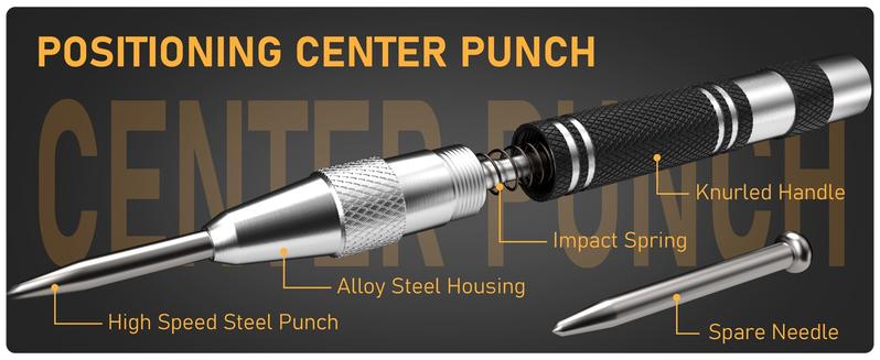 STAGEEK 22 Pack Mechanical Carpenter Pencil Set with Sharpener 60 Refills, Automatic Center Punch, Carbide Scribe Tool, Eraser and Deep Hole Marker Pen, Heavy Duty Construction Pencil for Architect-With Pouch,Art Supplies