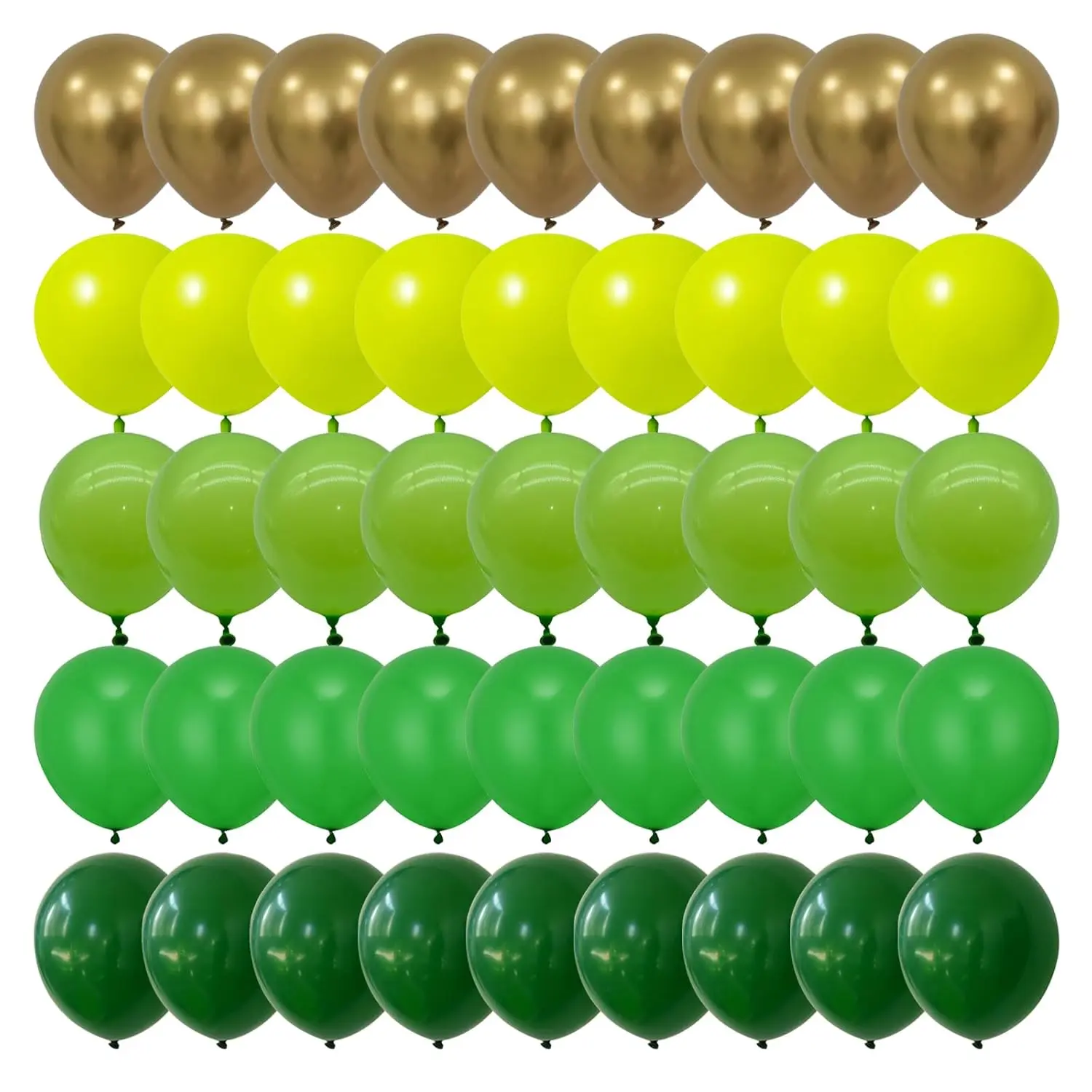 75PCS Green & Metallic Gold Balloon Kit Dark Green, Gold for St. Patrick's Day & Safari Party
