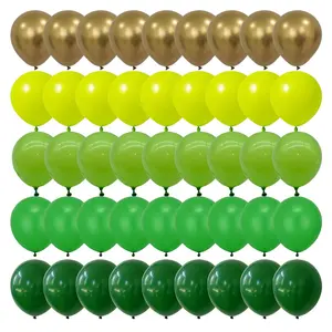 75PCS Green & Metallic Gold Balloon Kit Dark Green, Gold for St. Patrick's Day & Safari Party